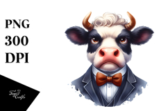 Funny Cow with Bow Tie PNG Product Image 1
