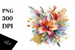 Vibrant Bouquet Watercolor Abstract | Sublimation | Clipart Product Image 3