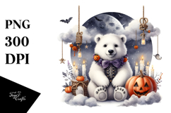 Polar Bear on Cloud Halloween PNG Product Image 1