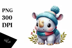 Cute Baby Rhino, Transparent PNG Product Image 3