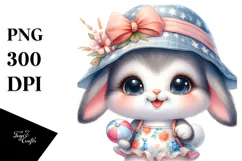 Cute Baby Bunny at the Beach PNG Product Image 1