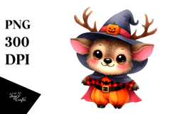 Cute Elk Dressed for Halloween | Sublimation Clipart Product Image 1