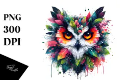 Abstract Vibrant Watercolor Owl, 20 oz Tumbler Product Image 1