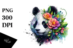 Abstract Vibrant Watercolor Panda, 20 oz Tumbler Product Image 1