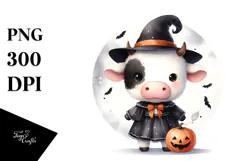 Cute Baby Cow Halloween PNG Product Image 1