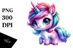 Playing Baby Unicorn PNG Product Image 1