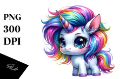 Playful Baby Unicorn PNG Product Image 1