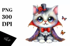 Whimsical Kitten Vampire Clipart Product Image 1