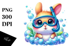 Watercolor Baby Rabbit PNG Product Image 1
