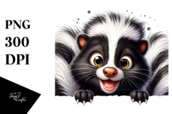 Crazy Skunk Watercolor Clipart Product Image 1