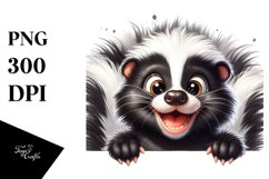 Crazy Skunk Watercolor Clipart Product Image 3