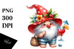 Whimsical Gnome Drinking Cocktail PNG Product Image 1