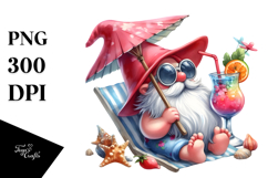 Whimsical Gnome Drinking Cocktail PNG Product Image 1