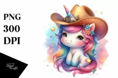 Colorful Baby Unicorn Cowboy Product Image 1