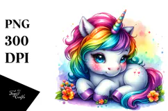 Colorful Baby Unicorn | Clipart Product Image 1