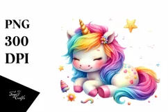 Colorful Baby Unicorn | Sublimation | Clipart Product Image 3