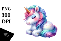Colorful Baby Unicorn | Sublimation | Clipart Product Image 1