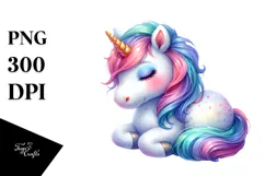 Colorful Baby Unicorn | Sublimation | Clipart Product Image 1