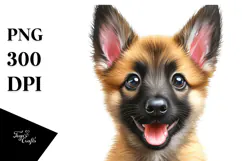 Watercolor Baby Malinois, Transparent PNG Product Image 1
