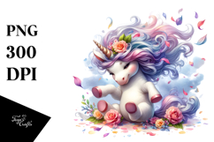 tumbling Baby Unicorn with Spring Petals Product Image 1