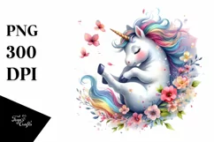 Colorful Baby Unicorn Tumbling with Spring Petals | Product Image 3
