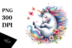 tumbling Baby Unicorn with Spring Petals Product Image 1