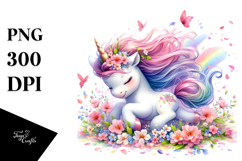 tumbling Baby Unicorn with Spring Petals Product Image 1