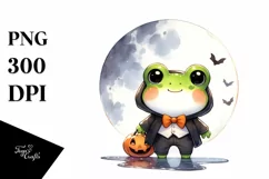 Cute Baby Frog Halloween PNG Product Image 3