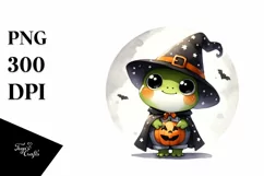Cute Baby Frog Halloween PNG Product Image 1