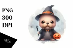 Cute Baby Walrus Halloween PNG Product Image 3
