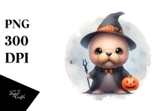 Cute Baby Walrus Halloween PNG Product Image 1