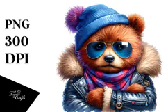 Cute Baby Bear Drawing, Vibrant PNG Product Image 1