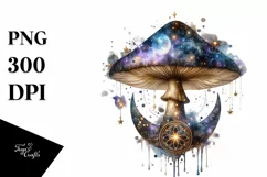 Detailed Shiny Mystical Celestial Mushroom, PNG Product Image 1
