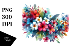 Colorful Hawayan Flowers PNG Product Image 1