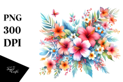 Colorful Hawayan Flowers PNG Product Image 1
