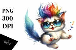 Baby Cat Jumping, Cool Haircut PNG Product Image 1