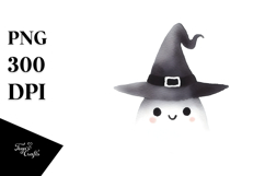 Funny Witch Hat Watercolor PNG Product Image 1