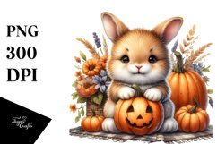 Funny Baby Bunny Pumpkin Clipart Product Image 3