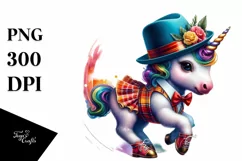 colorful Baby Unicorn in West Coast Swing Dancer's Attire Product Image 1