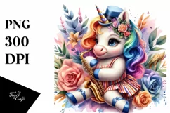 colorful Baby Unicorn in West Coast Swing Dancer's Attire Product Image 3