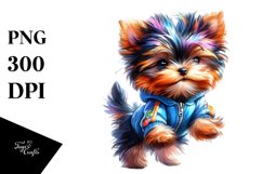 Expressive Yorkshire Terrier Jumping PNG Product Image 1