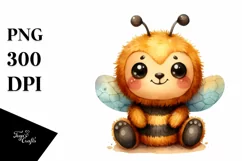 Vibrant Colorful Brownish Plush Bee | Clipart Product Image 3