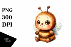 Vibrant Colorful Brownish Plush Bee | Clipart Product Image 1