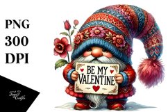 Detailed Valentines Gnome Be My Valentine PNG Product Image 1