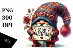 Detailed Valentines Gnome Be My Valentine PNG Product Image 1