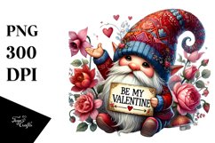 Detailed Valentines Gnome Be My Valentine PNG Product Image 1