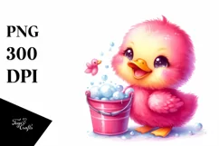 Pink-ish Baby Duck with Bubbly Bucket Product Image 3