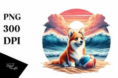 Colorful Pembroke Welsh Corgi Sitting Clipart Product Image 1