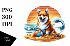 Colorful Pembroke Welsh Corgi Sitting Clipart Product Image 3