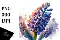 Abstract Shiny Hyacinth Watercolor | Sublimation | Clipart Product Image 3